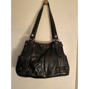 Tignanello Womens Shoulder Bag Black Leather